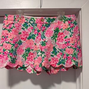Lilly Pulitzer Pink and Green Floral Shorts